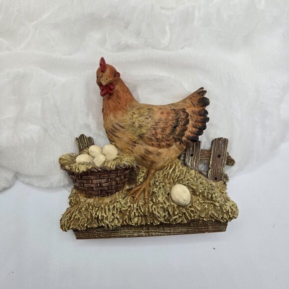 Farmhouse Hen with Eggs Figurine – Rustic Chicken Decor for Country Kitchen or C - Picture 7 of 7